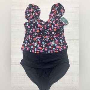 Eomenie Tankini Bathing Suit Two Piece Tank Top with High Waisted Bottom